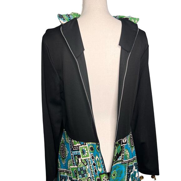 Vintage 70s Size Large Mod Maxi Dress Long Sleeve Evening Gown Modest Boho - Picture 8 of 11